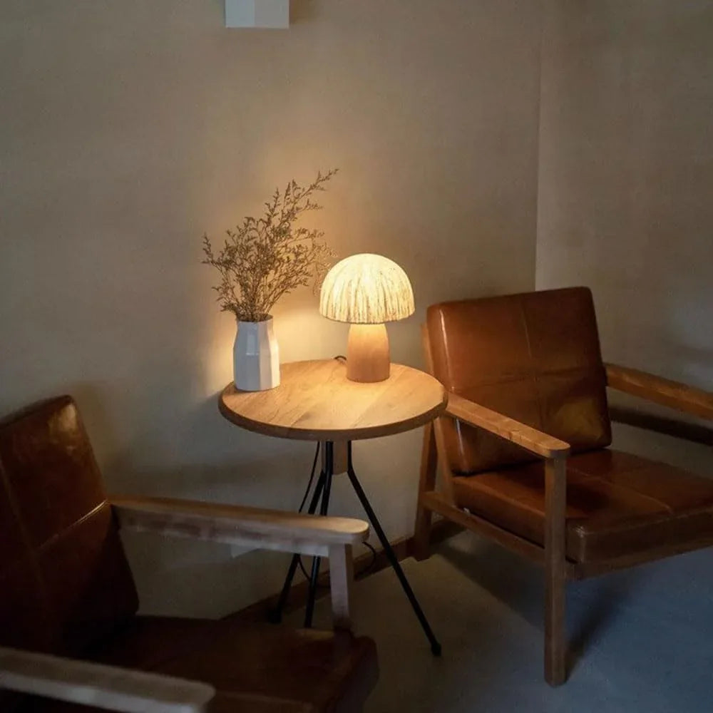 Audara-Minimalist Creative Balcony Bedroom Bedside Desk Light Warm Japanese Handmade Desk Coffee Table Sofa Desk Lamp Office Hotel Front Desk Table Lamp Dormitory Apartment Decoration Lighting Fixture