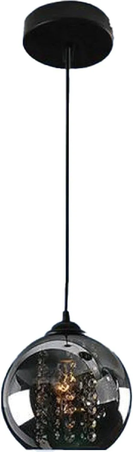 Audara-Crystal Pendant Light, European Style, Smoky Gray Glass, 8-inch Light Fixtures. Suitable For Installation In Bedside Tables, Entryways, Hotels, Shops, Living Rooms, Kitchen Islands, And Other S