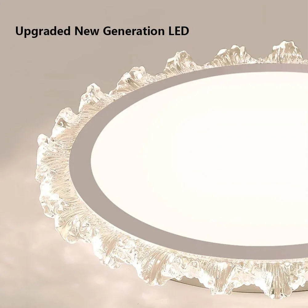 Audara-French Creative Flowers Ceiling Fixtures Cream Style Simple Living Room Bedroom Ceiling Light LED Highly Visible Eye Protection Ceiling Fixtures Light Luxury Variable Light Recessed Lighting Fixture