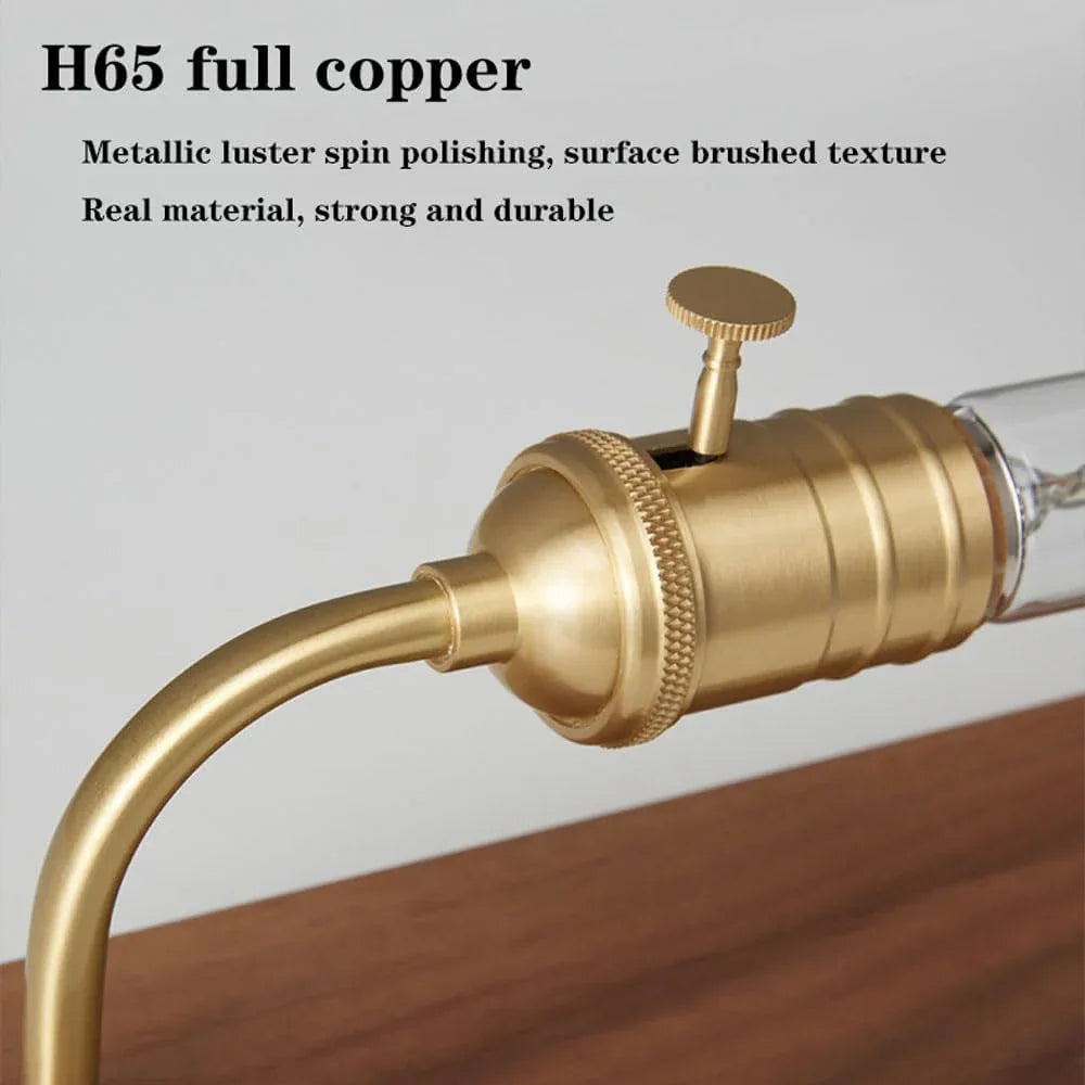 Audara-Scandinavian Simple Living Room Bedroom Desk Light Creative Classic Walnut H65 Copper Desk Lamp Restaurant Hotel Guest Room Coffee Shop Table Lamp Sample Room Club Lighting Fixture