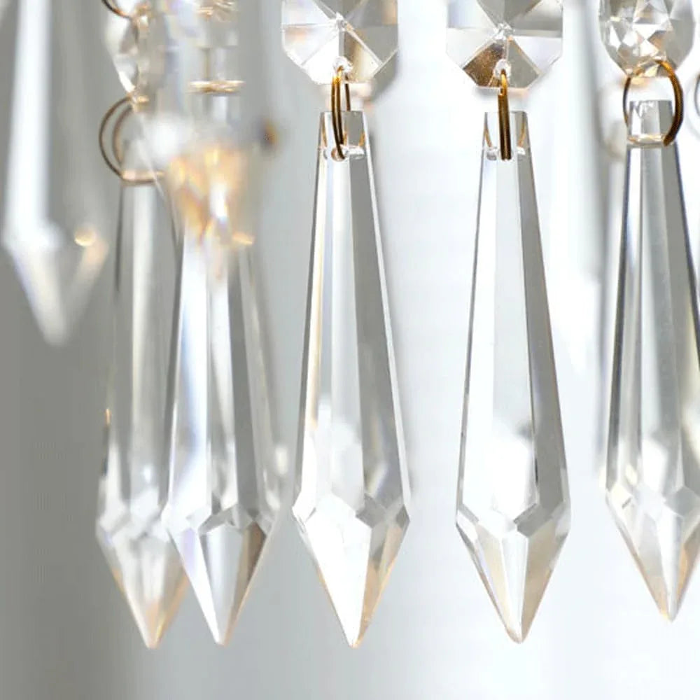Audara-13-inch Crystal Chandeliers Chandeliers Suitable for Various Spaces Such As Bedrooms, Hotels, and Kitchen Islands Semi-Flush Mount Small Chandeliers for Living Rooms