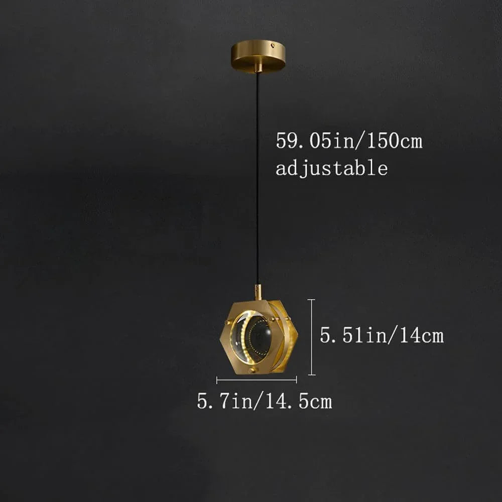 Audara-6-inch Crystal Pendant Light, A Bohemian-style Brass Lamp With A Crystal Ball Design, Suitable For Various Spaces Including Bedrooms, Hotels, Studies, Living Rooms, Kitchen Islands, And Entrywa