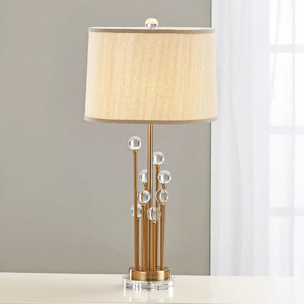 Audara-Scandinavian Luxury Living Room Bedroom Desk Light Creative Fabric Crystal Desk Lamp Club Mall Coffee Shop Villa Dining Room Lighting Fixture Study Office Apartment Decoration Table Lamp