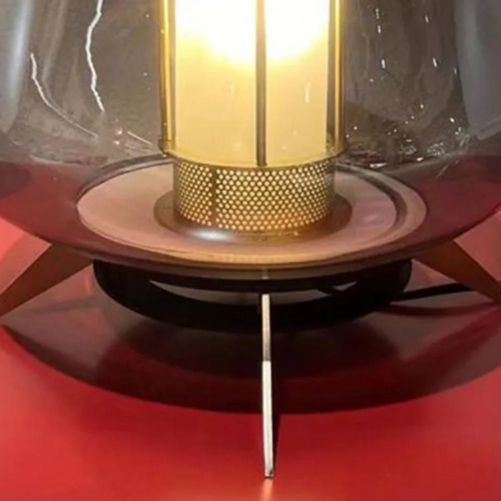 Audara-Creative Simple Study Couch Side Living Room Desk Light Scandinavian Smoke Gray Glass Desk Lamp Dining Room Coffee Shop Club Bar Table Lamp Bedroom Bedside Mall Decoration Lighting Fixture
