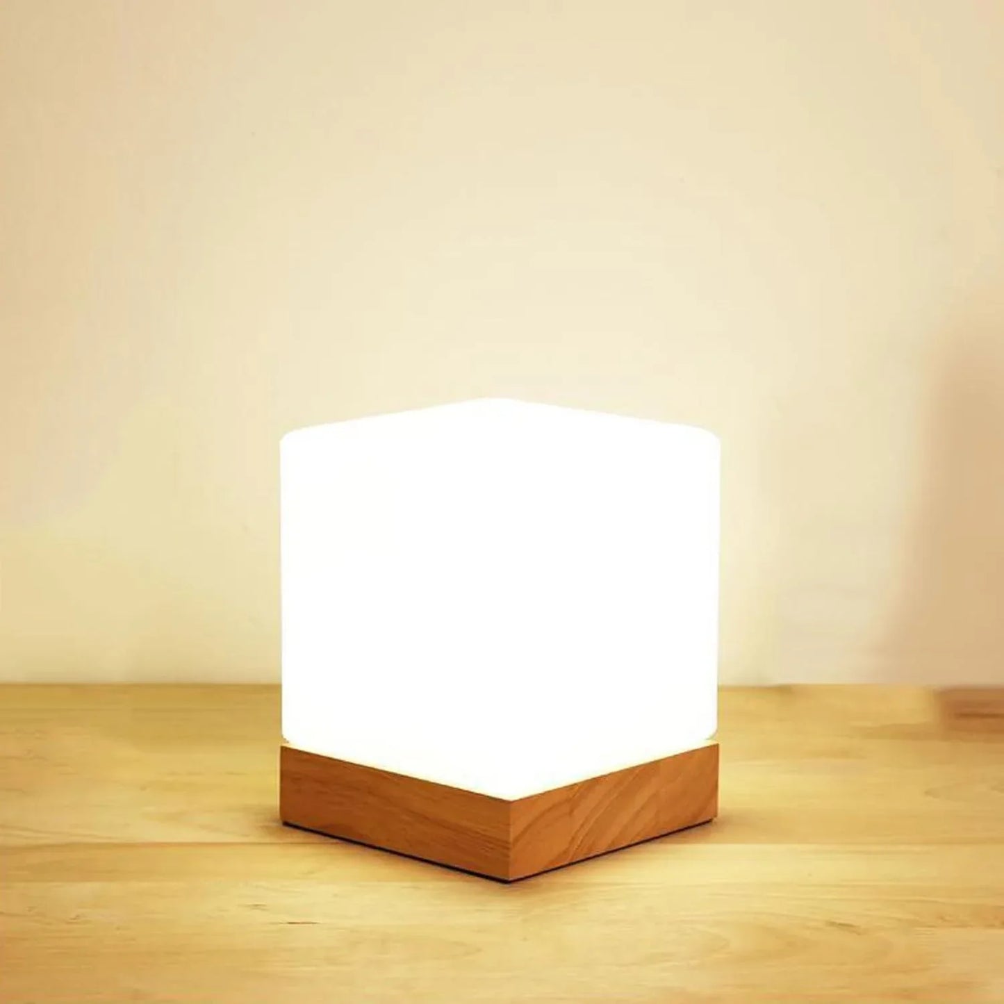 Audara-Romantic French Simple Desk Desk Light Solid Wood Base Glass Desk Lamp for Bedroom Bedside Table Lamp Countertop Showcase Villa Clubhouse Hotel Room Apartment Lighting Fixture (E27 Lamp Base)