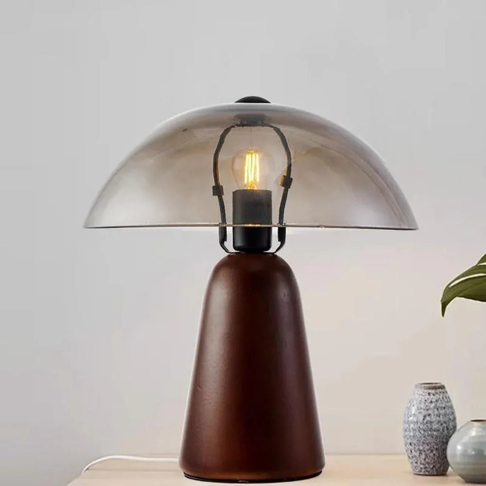 Audara-Postmodern Luxury Light Study Office Restaurant Decorative Desk Light Cozy Simple Solid Wood Glass Desk Lamp Apartment Living Room Bedroom Table Lamp Farmhouse Coffee Shop Club Lighting Fixture