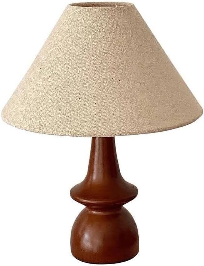 Audara-Wood Colour Vintage Rubberwood Fabric Desk Light Nature Farmhouse B&B Villa Desk Lamp Warm Living Room Bedroom Office Table Lamp Club Library Apartment Dining Room Lighting Fixture