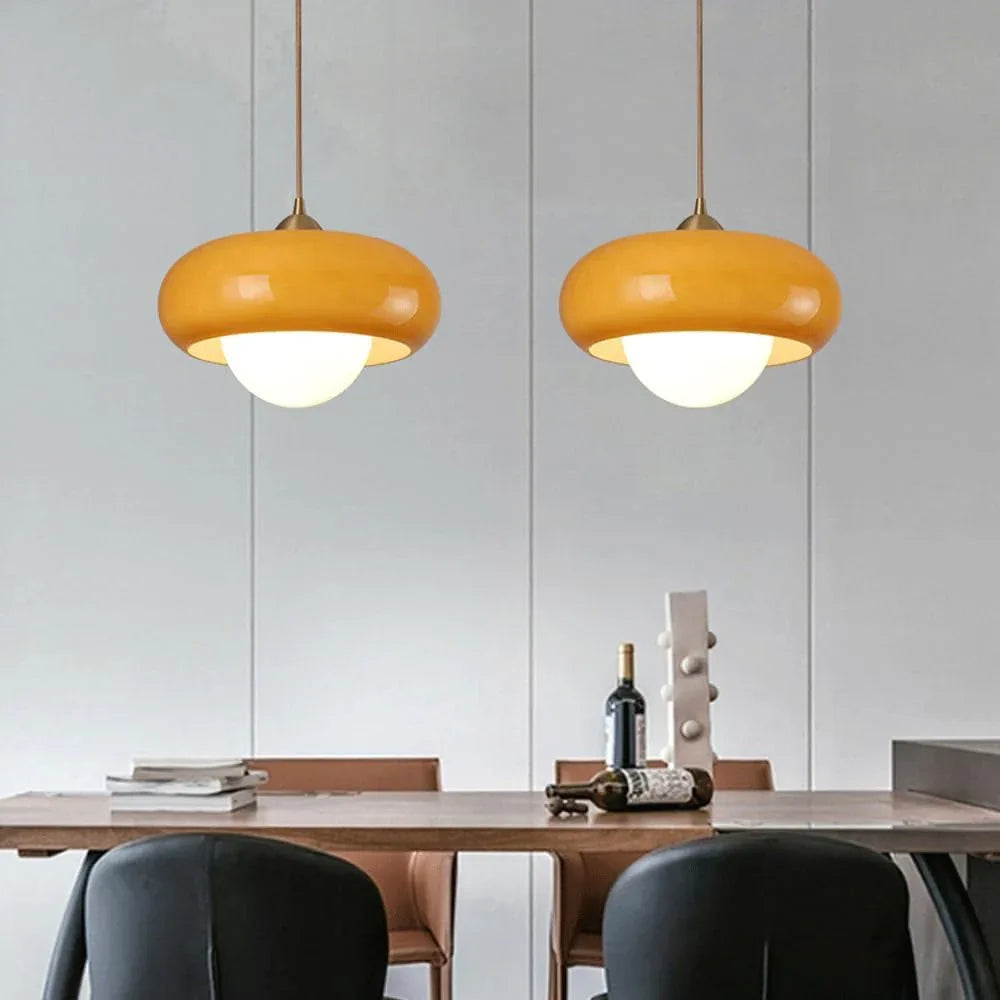 Audara-Japanese Bedroom Bedside Glass Pendant Light Modern Creative Brass Single Head Hanging Lampe Personalized Living Room Sofa Background Chandeliers Hotel Restaurant B&B Decoration Lighting Fixture