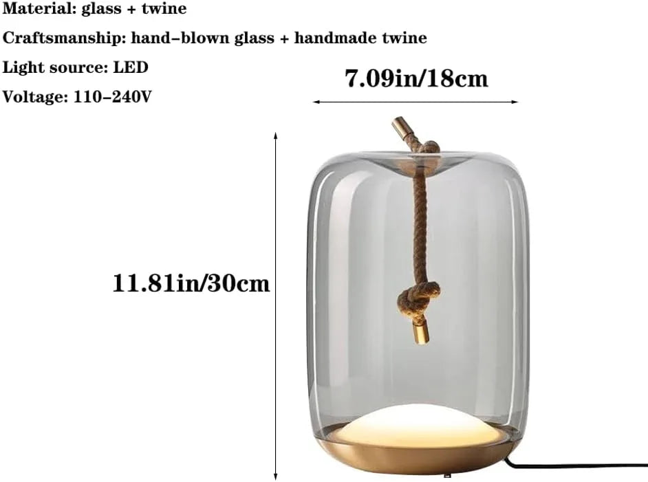 Audara-Designer Creative Hotel Model House Farmhouse Desk Light Fashion Glass LED Desk Lamp Simple Bedroom Bedside Study Room Office Decoration Table Lamp Clubhouse Mall Warehouse Lighting Fixture