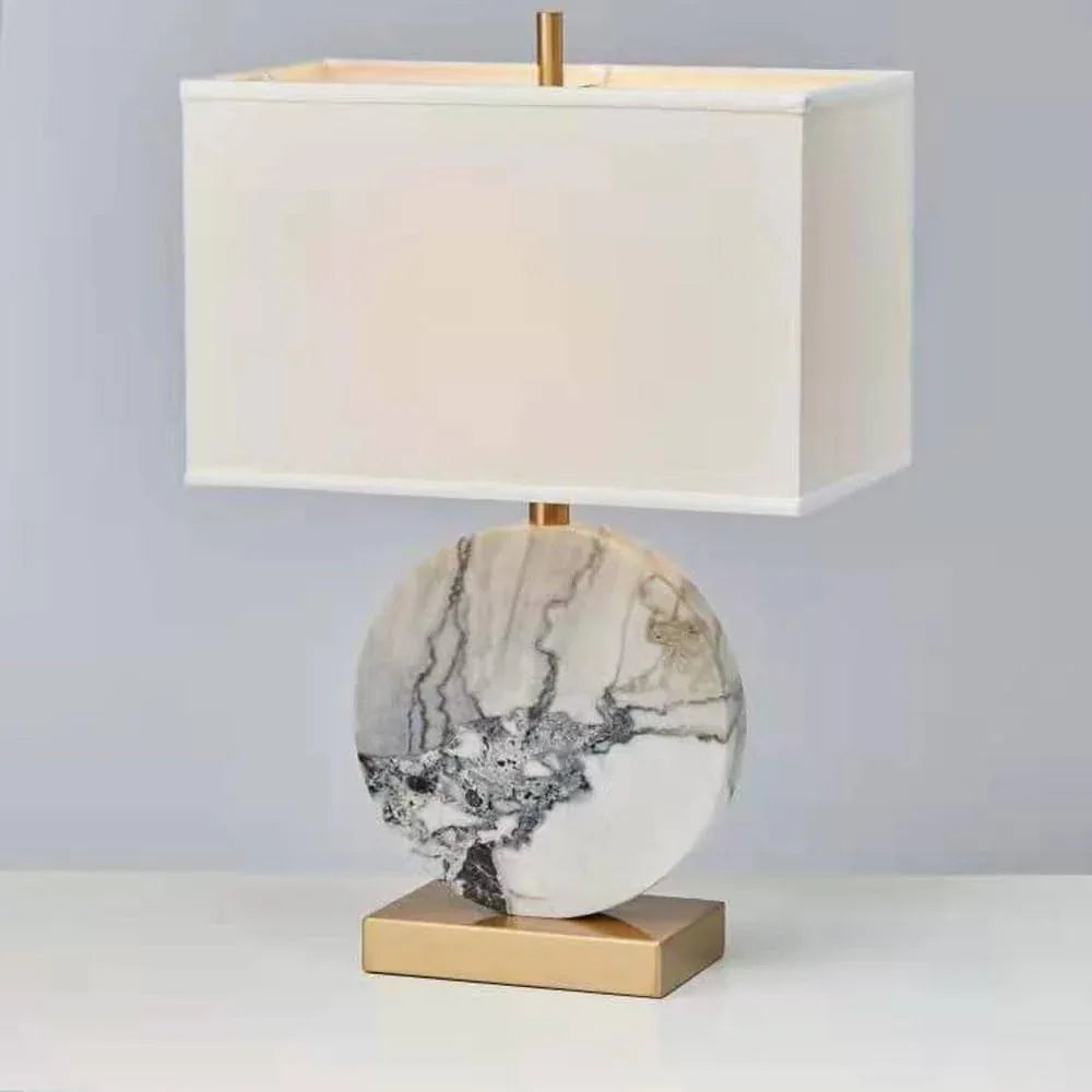 Audara-New Chinese Simple Hotel Front Desk Coffee Shop Decoration Desk Light Cafe Restaurant Background Wall Desk Lamp Bedroom Bedside Living Room Table Lamp Luxury High-end Marble Lighting Fixture