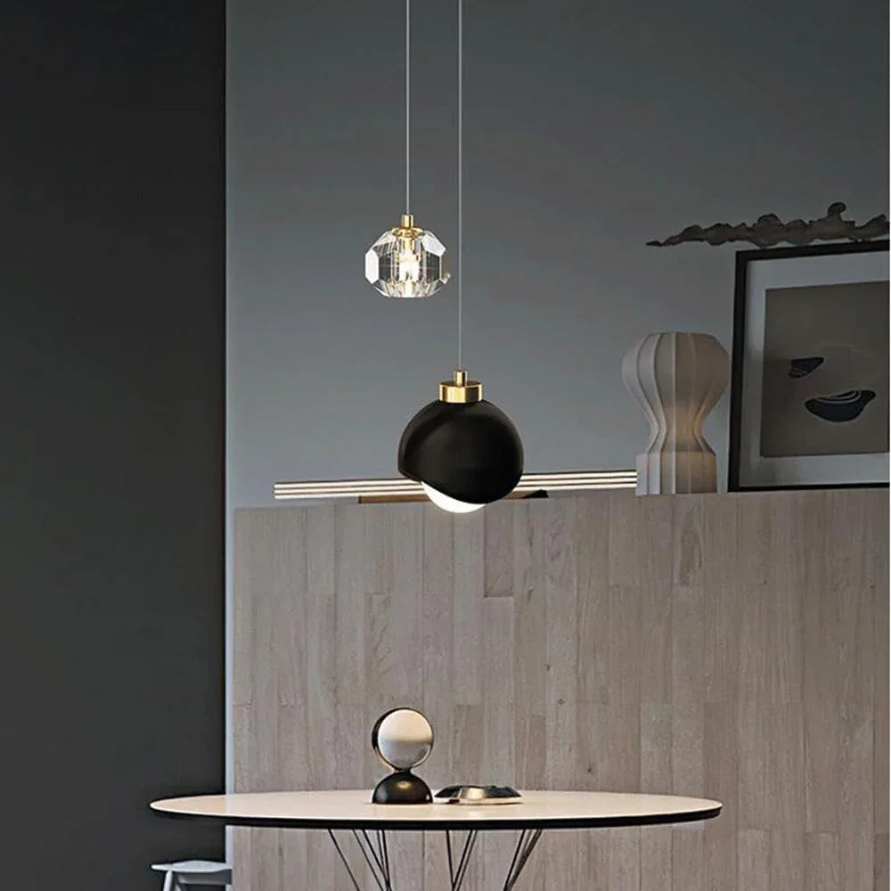 Audara-Crystal Pendant Light, Small-Sized Decorative Bedroom Chandelier, Modern and Light Luxury Style, Suitable for Various Spaces Such As Hotels, Kitchen Islands, Entryways, and Cafes