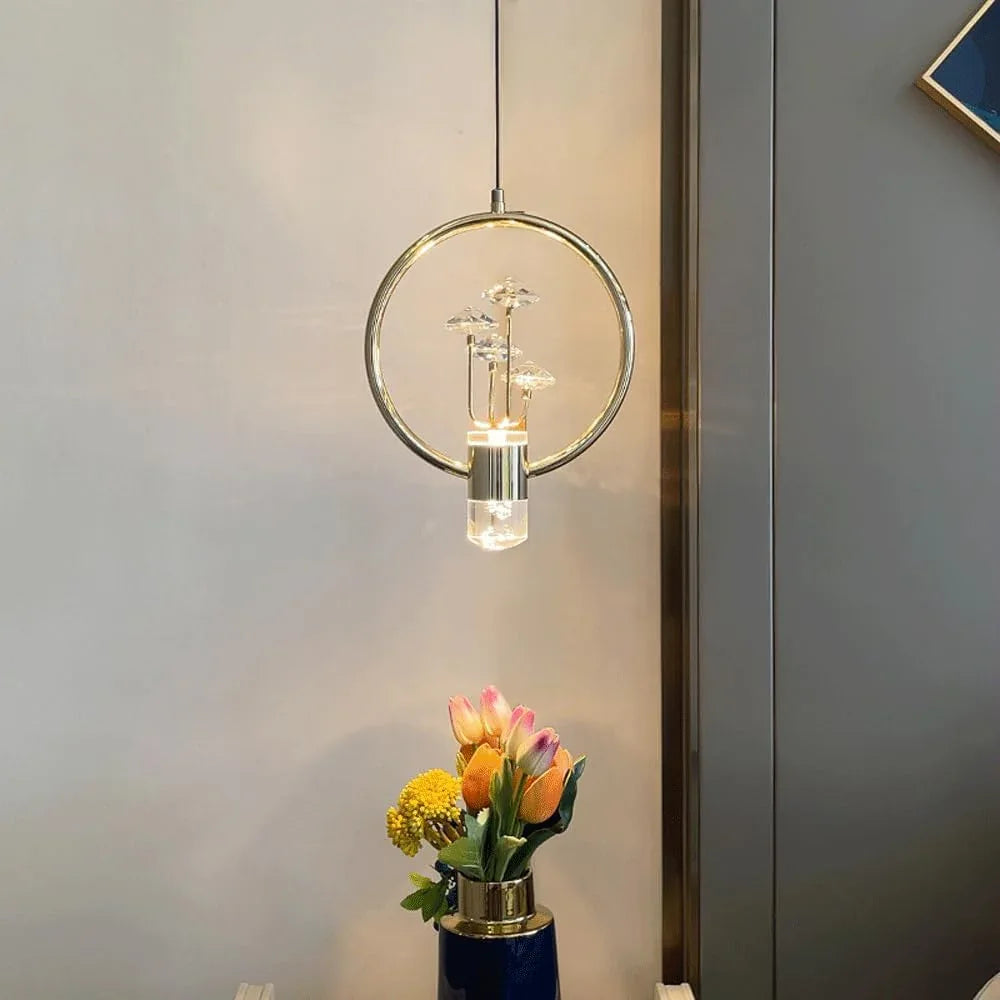 Audara-Crystal Pendant Light, 10-inch, Modern and Luxurious Style, Suitable for Various Lighting Applications Including Hotels, Restaurants, Kitchen Islands, and Bedrooms