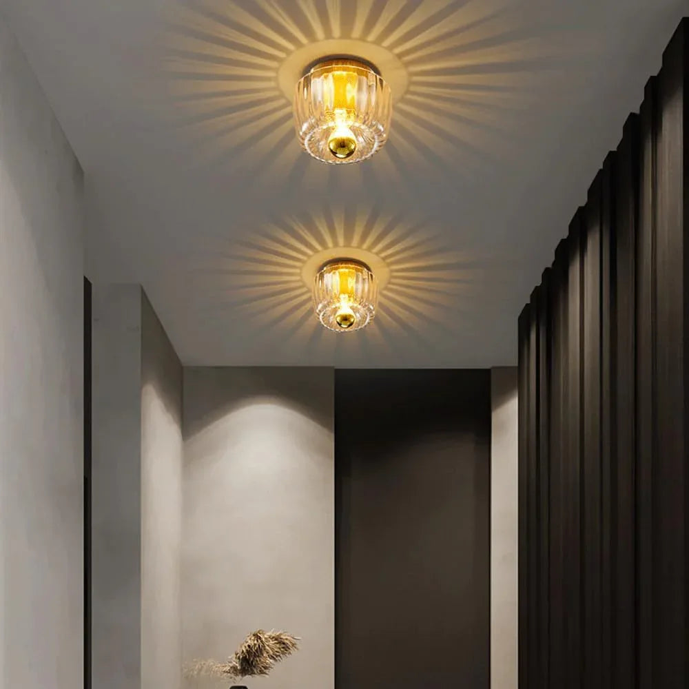 Audara-Creative Bedside Glass Wall Lamp Corridor Aisle Entrance Wall Lights Postmodern Scandinavian Full Copper Sconces Living Room Bedroom Single Head Mounted Lighting Fixture