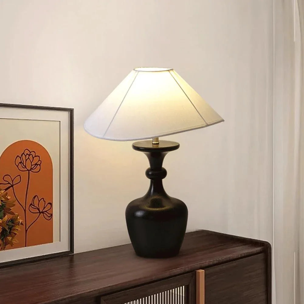 Audara-Romantic French Fabric Solid Wood Desk Light Warm and Natural Study Room Bedroom Bedside Desk Lamp Living Room Counter Tea House Table Lamp Club Bar Library Decoration Lighting Fixture