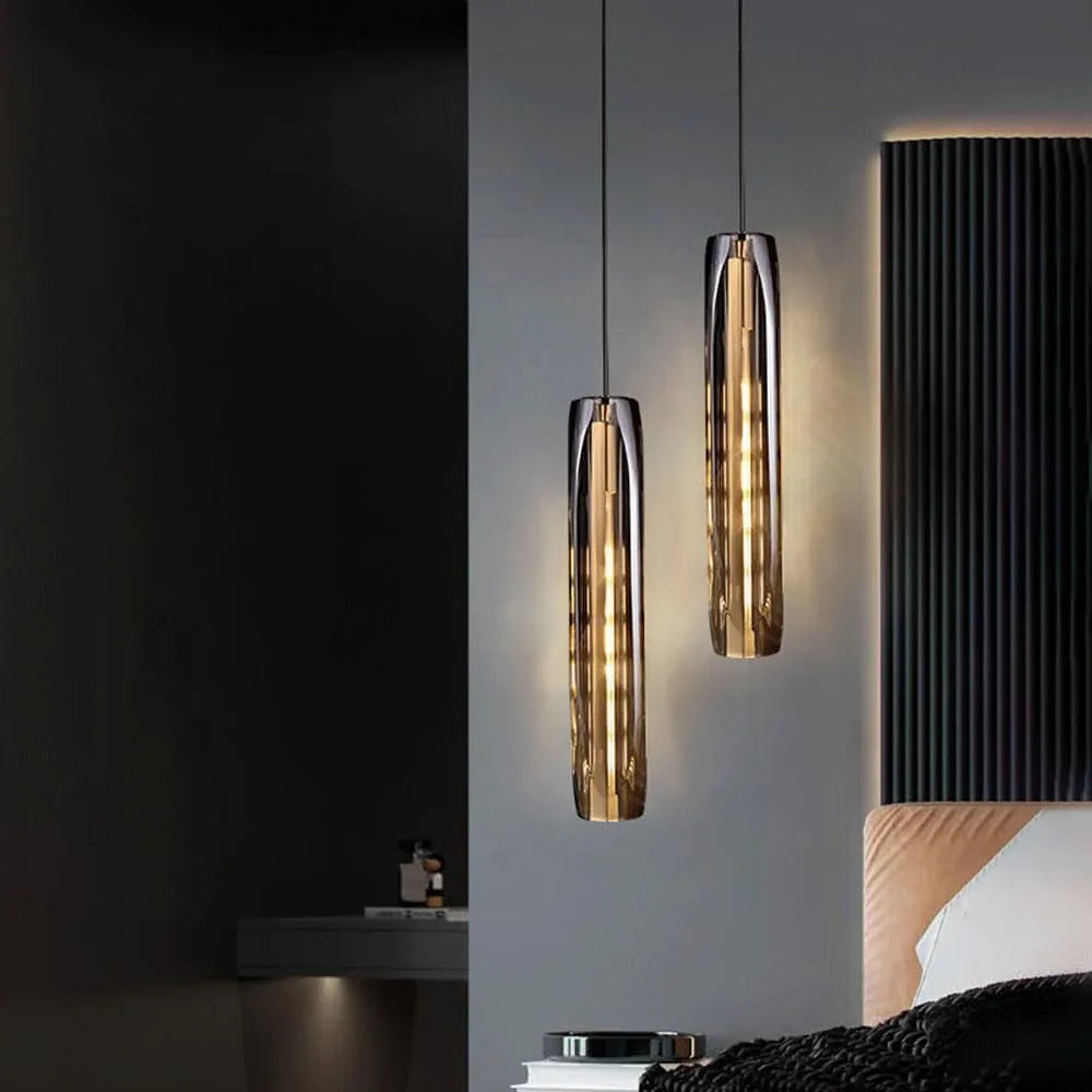 Audara-Crystal Pendant Light, 2.7 Inches in Diameter, Long Decorative Chandelier, Modern and Luxurious Style, Suitable for Various Places Such As Hotels, Restaurants, Kitchen Islands, and Bedrooms.
