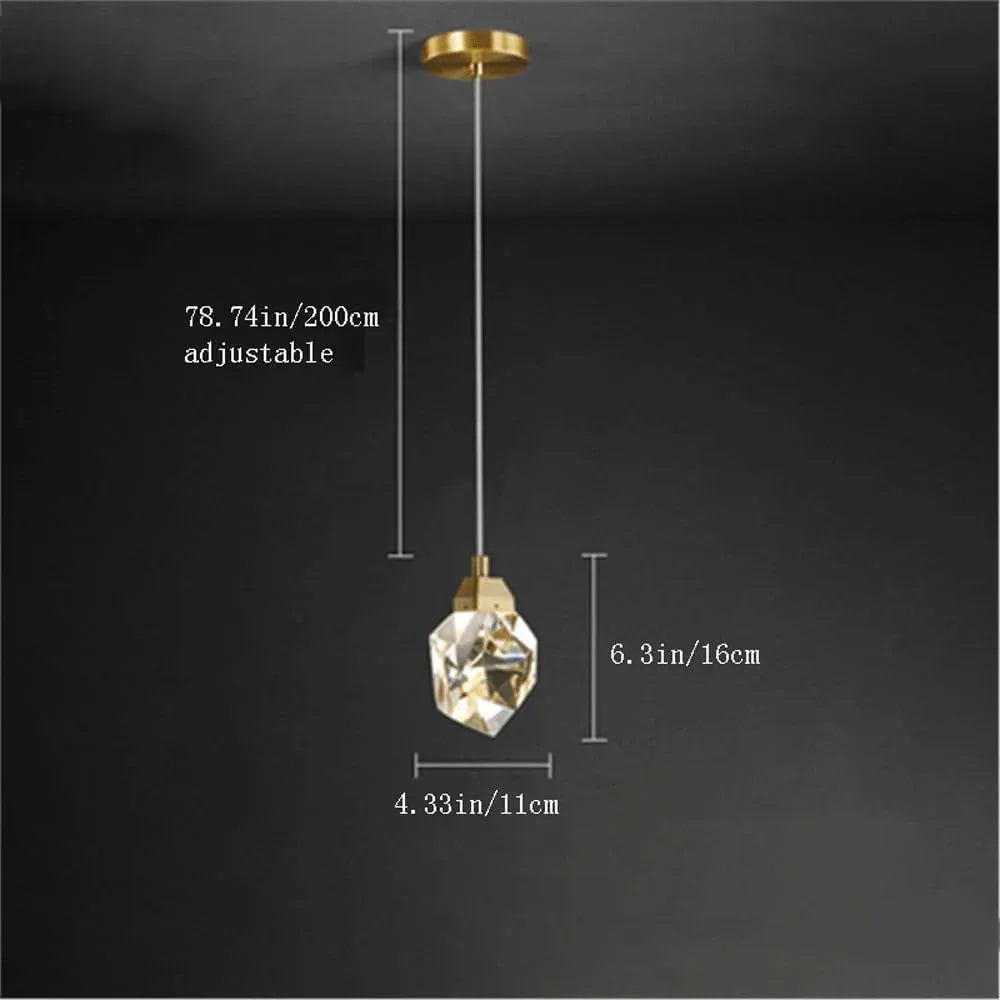 Audara-Crystal Pendant Light, 4-inch, European Modern Minimalist Style, Suitable for Installation in Various Spaces Such As Bedrooms, Hotels, Restaurant Entryways, Cafes, and Kitchen Islands.