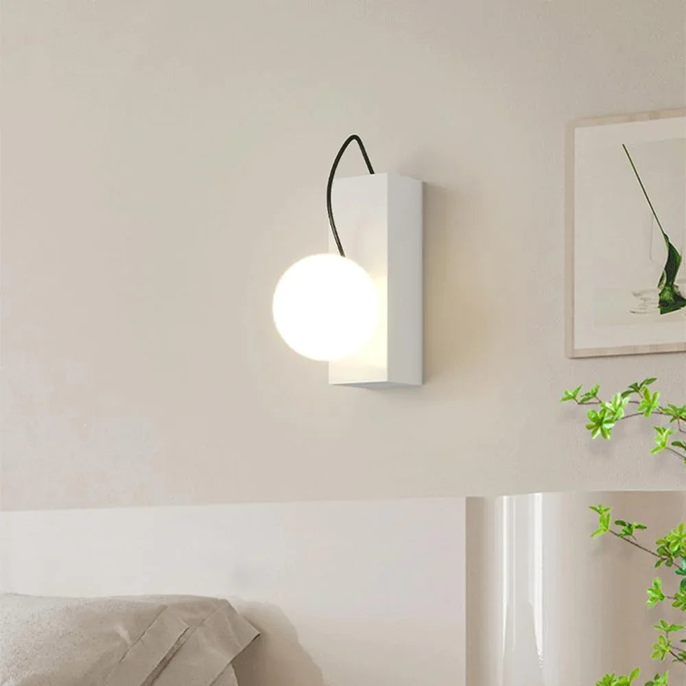 Audara-Scandinavia Cream Wind Ball Wall Lamp Bedroom Bedside Removable Wall Lights Postmodern Scandinavia Full Copper Sconces Living Room Bedroom Single Head Mounted Lighting Fixture