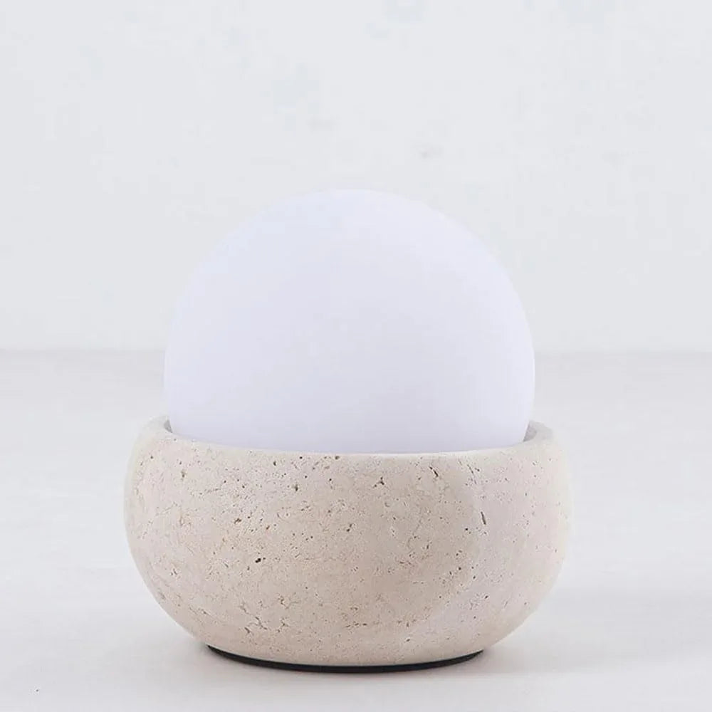 Audara-Wabi Sabi Style Sleep Bedroom Desk Light Rechargeable Remote Control Travertine Desk Lamp Study Office Dormitory Table Lamp Coffee Shop Restaurant Decorative Night Light Lighting Fixture