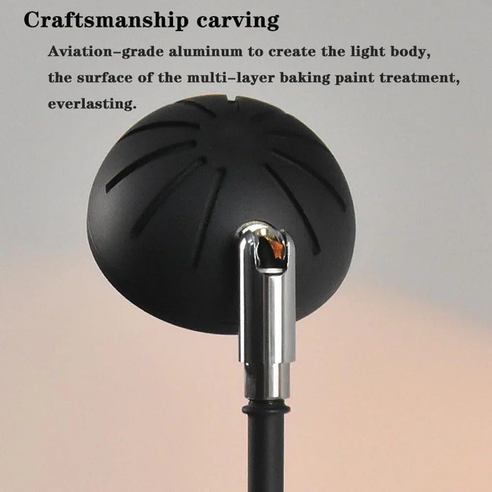 Audara-Remote Control Dimming COB LED Floor Lamp 16W Height Adjustable Black Metal Standing Lamp Creative Atmosphere Living Room Study Decoration Torchiere Flower Shop Showroom Lighting Fixture