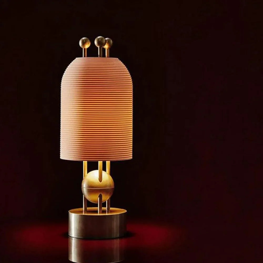 Audara-Scandinavian Postmodern Study Office Desk Light Creative Designer Living Room Hotel Front Desk Desk Lamp White Stripe Glass Lighting Fixture Up Front Cafe Farmhouse Villa Table Lamp