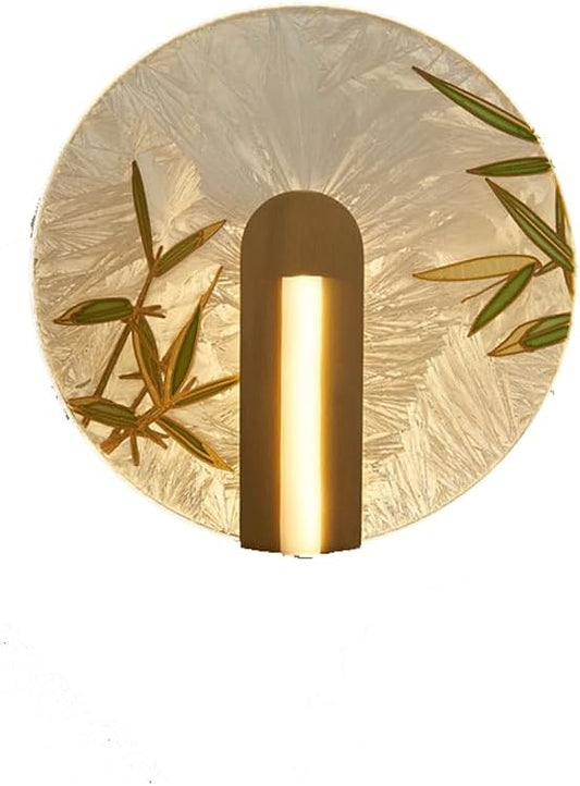 Audara-New Chinese Enamel Full Copper Wall Lamp Bedside Bedside Living Room Background Wall Lamp LED Three Colors 7.87 Inch B&B Study Wall Lamp Suitable for Corridor Stair Entrance Lighting Fixtures
