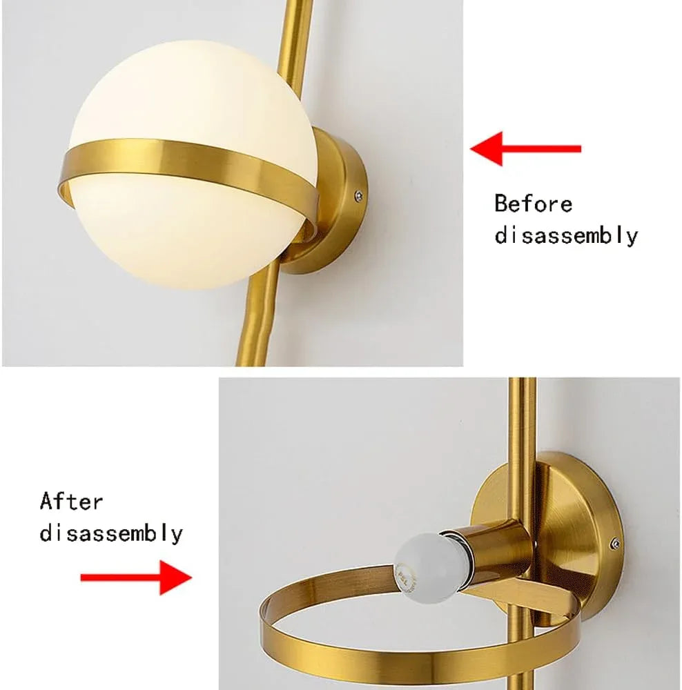 Audara-Scandinavian Simple Glass Wall Lamp Postmodern Living Room Bedroom Bedside Wall Lights Fashion Moon Creative Sconces Corridor Aisle Coffee Shop LED Mounted Lighting Fixture