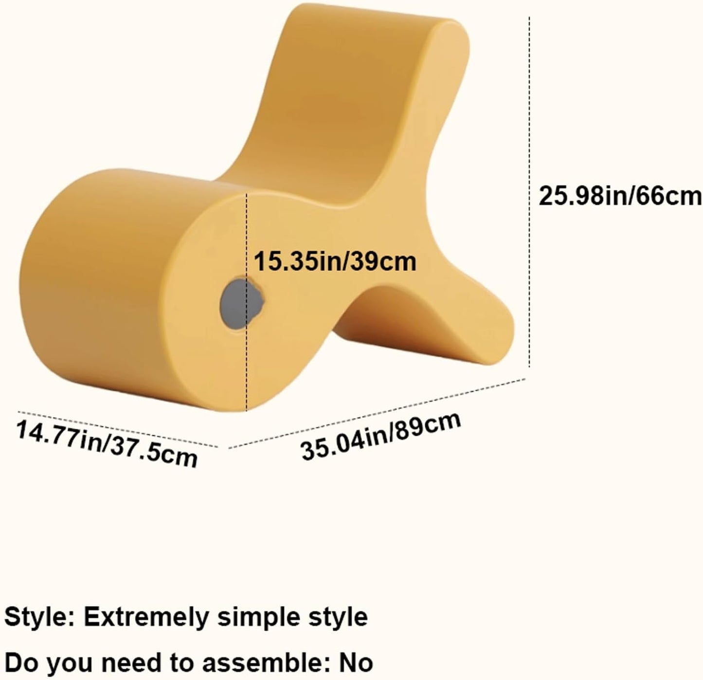 Audara-Creative Design Single Wingback Chair 35 Inch Yellow Lazy Leisure Sofa Chair Integrated Structure Comfortable Seat Surface Suitable for Living Room, Bedroom, Balcony White