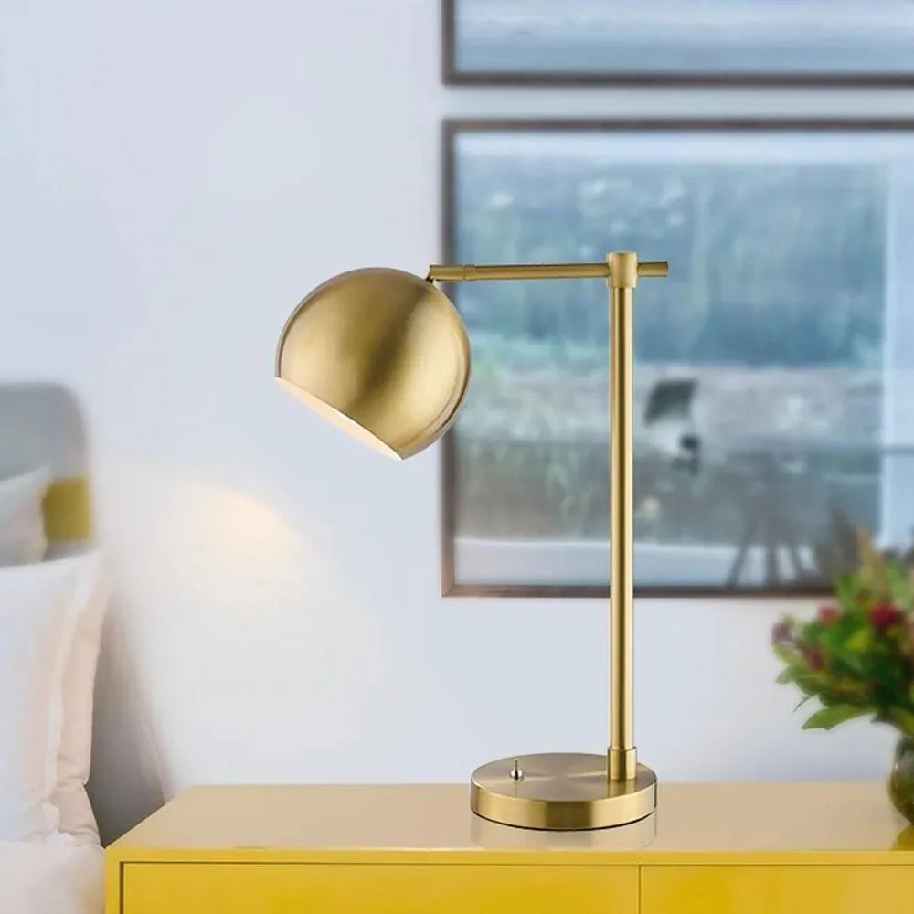 Audara-Creative Light Luxury Living Room Bedroom Bedside Reading Desk Light Scandinavian Simple Gold Metal Desk Lamp Study Office Restaurant Decoration Table Lamp Hotel B&B Country Lighting Fixture
