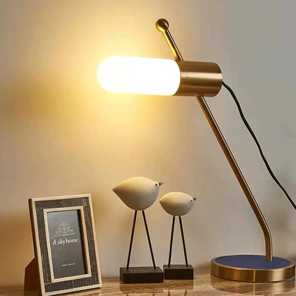 Audara-Modern Simple Office Designer Desk Light Personality Creative White Glass Desk Lamp Warehouse Living Room Bedroom Study Table Lamp Home Hotel Cafe Model Room Decoration Lighting Fixture