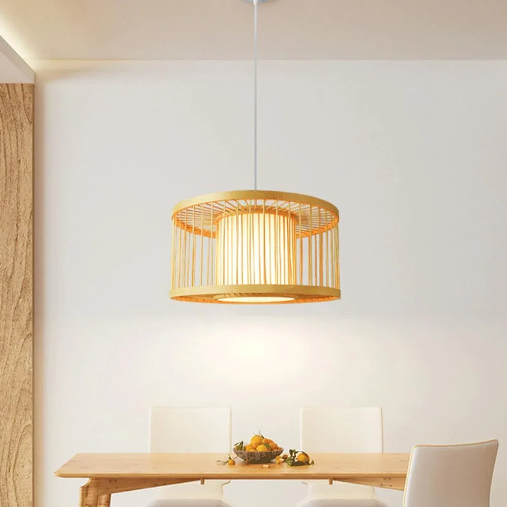 Audara-16-inch Boho Light Fixtures Ceiling Woven Pendant Light Crafted from Rattan and Faux Leather Fabric Suitable for Bedrooms, Hotels, Studies, and Various Spaces Pendant Chandelier