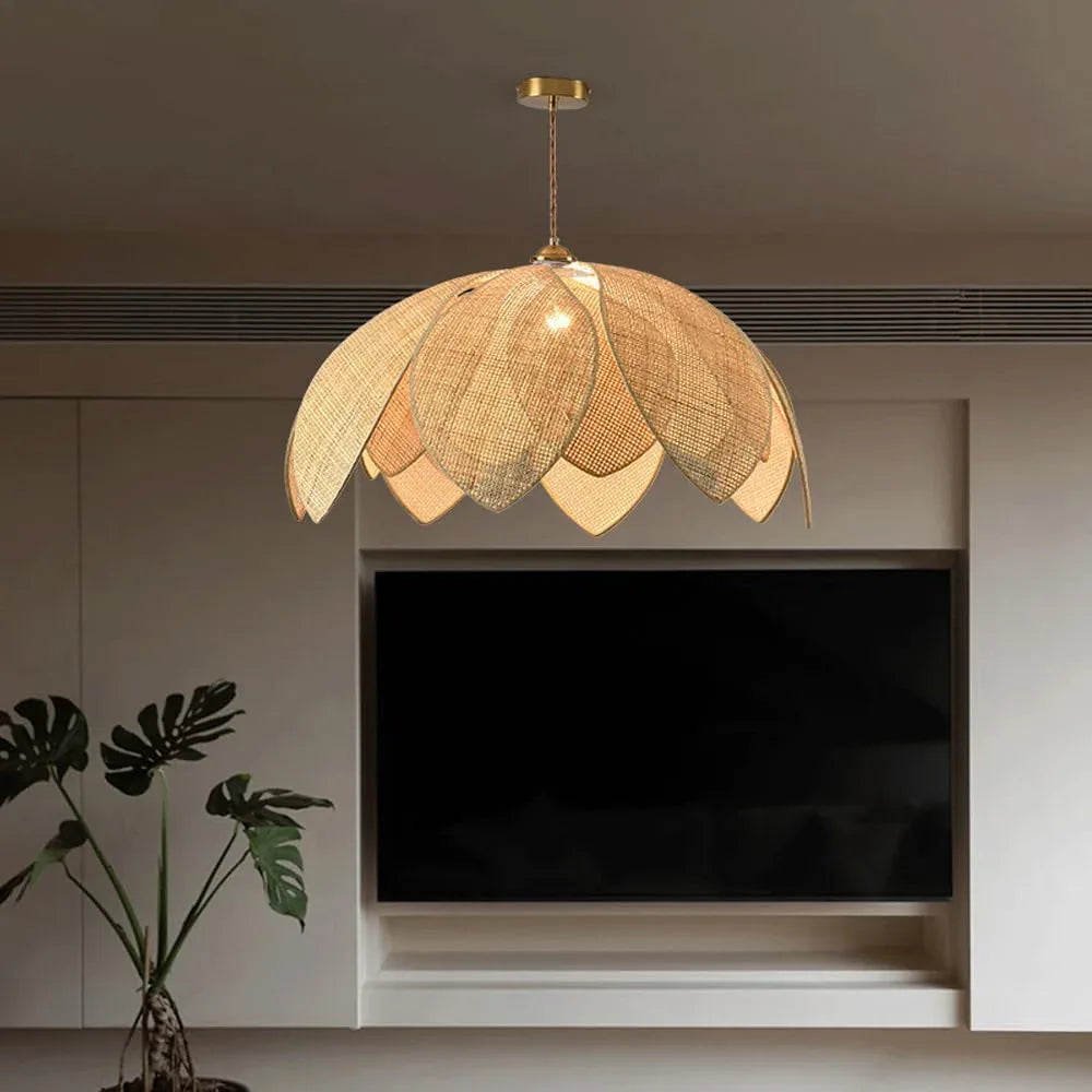 Audara-26in Woven Pendant Light Rattan Bohemian Wabi-Sabi Tropical Multi-Style Ceiling Light Fixture Suitable for Bedrooms, Hotels, Study Rooms, Dining Areas, Entryways, and More Retro Lamp