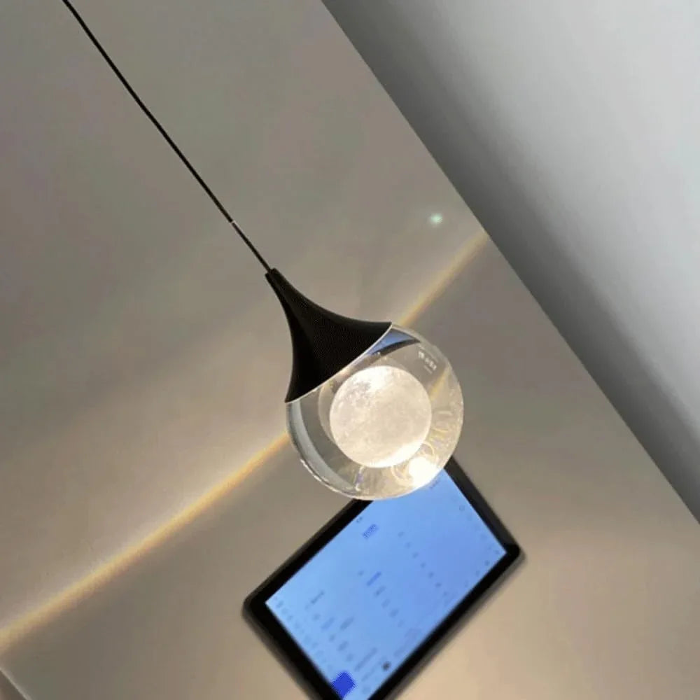Audara-Crystal Pendant Light, 4-inch, Decorative Bedroom Chandelier with A Modern, Understated Luxury Style. Suitable for Various Spaces Including Hotels, Kitchen Islands, Entryways, and Cafes