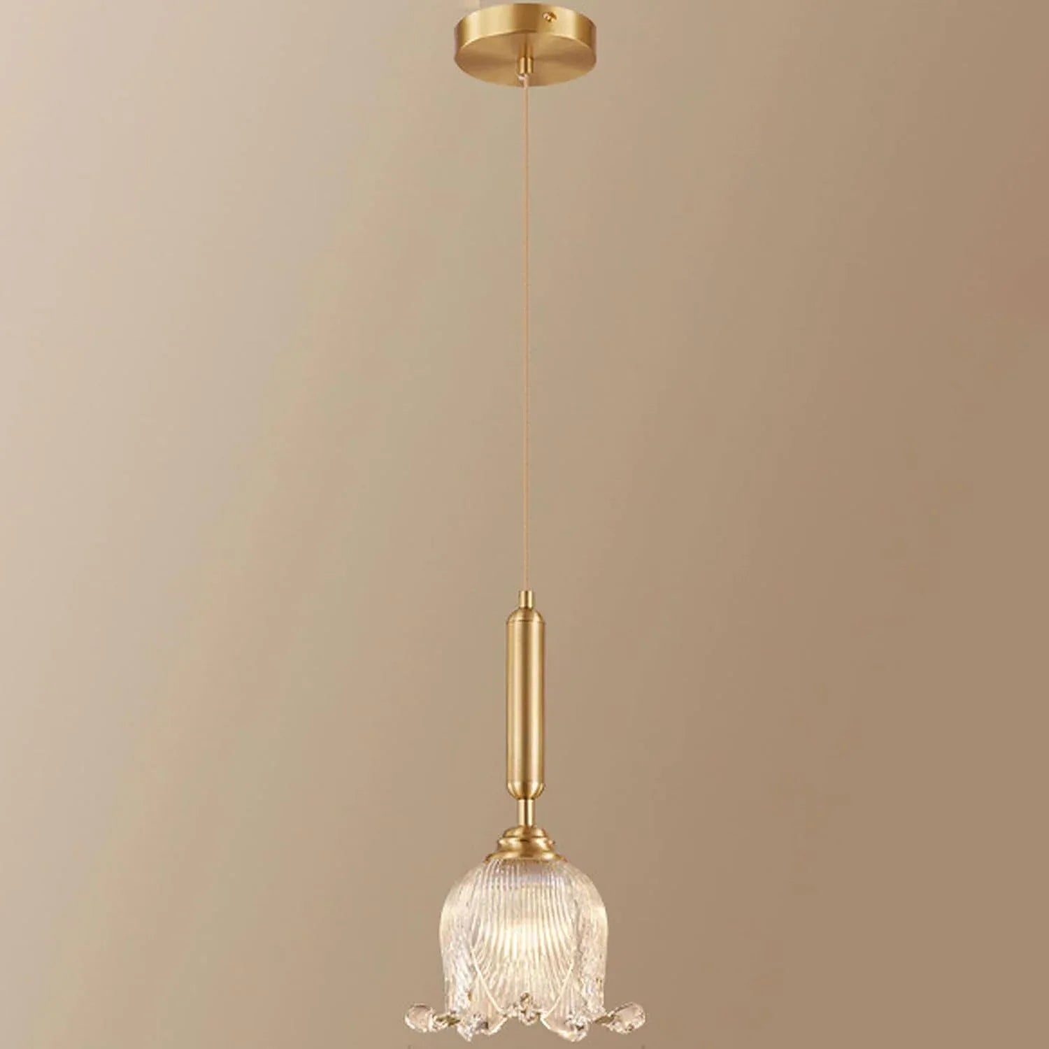 Audara-7-inch Diameter Crystal Pendant Light, Flower-Shaped Decorative Lamp, Bohemian Style, European Minimalist Style, Suitable for Bedrooms, Hotel Entryways, Kitchen Islands, and Other Scenarios