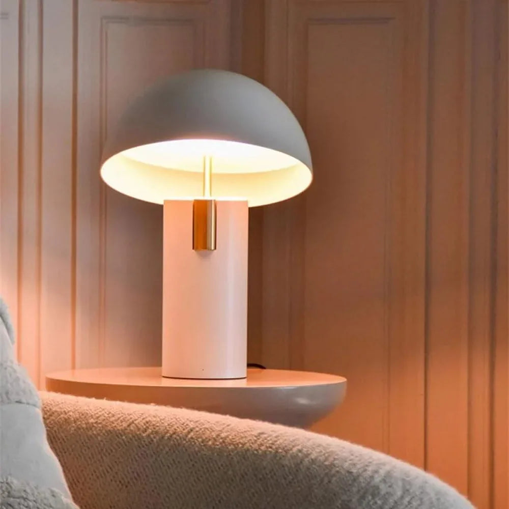 Audara-Scandinavian Simple Hotel Hall Restaurant Decorative Desk Light Creative Personalized Mushroom Shaped Metal Desk Lamp Living Room Study Bedroom Table Lamp Farmhouse Villa Lighting Fixture