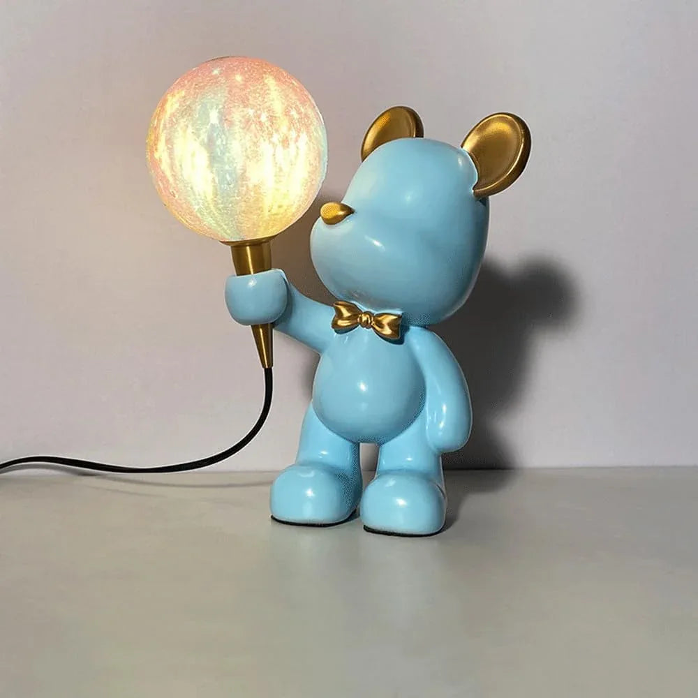 Audara-Cute Bear Resin Desk Light French Warm Boy Girl Room Bedroom Desk Lamp Living Room Dormitory Apartment Table Lamp School Amusement Park Mall Decoration Lighting Fixture
