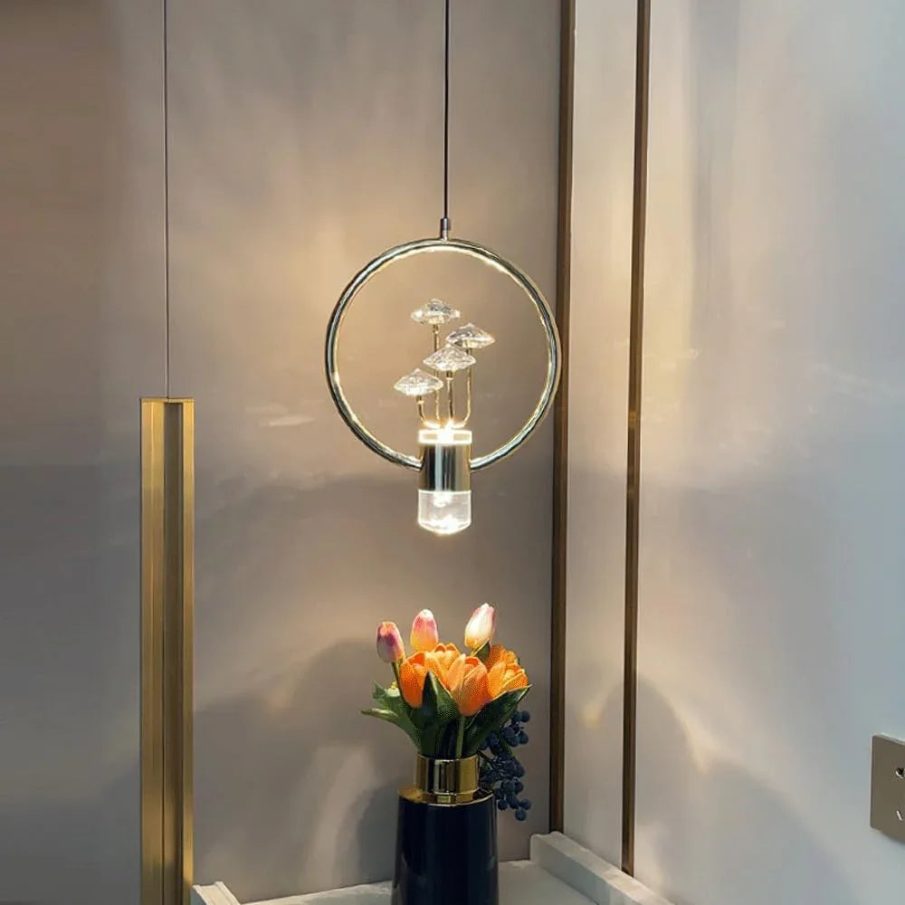 Audara-Crystal Pendant Light, 10-inch, Modern and Luxurious Style, Suitable for Various Lighting Applications Including Hotels, Restaurants, Kitchen Islands, and Bedrooms