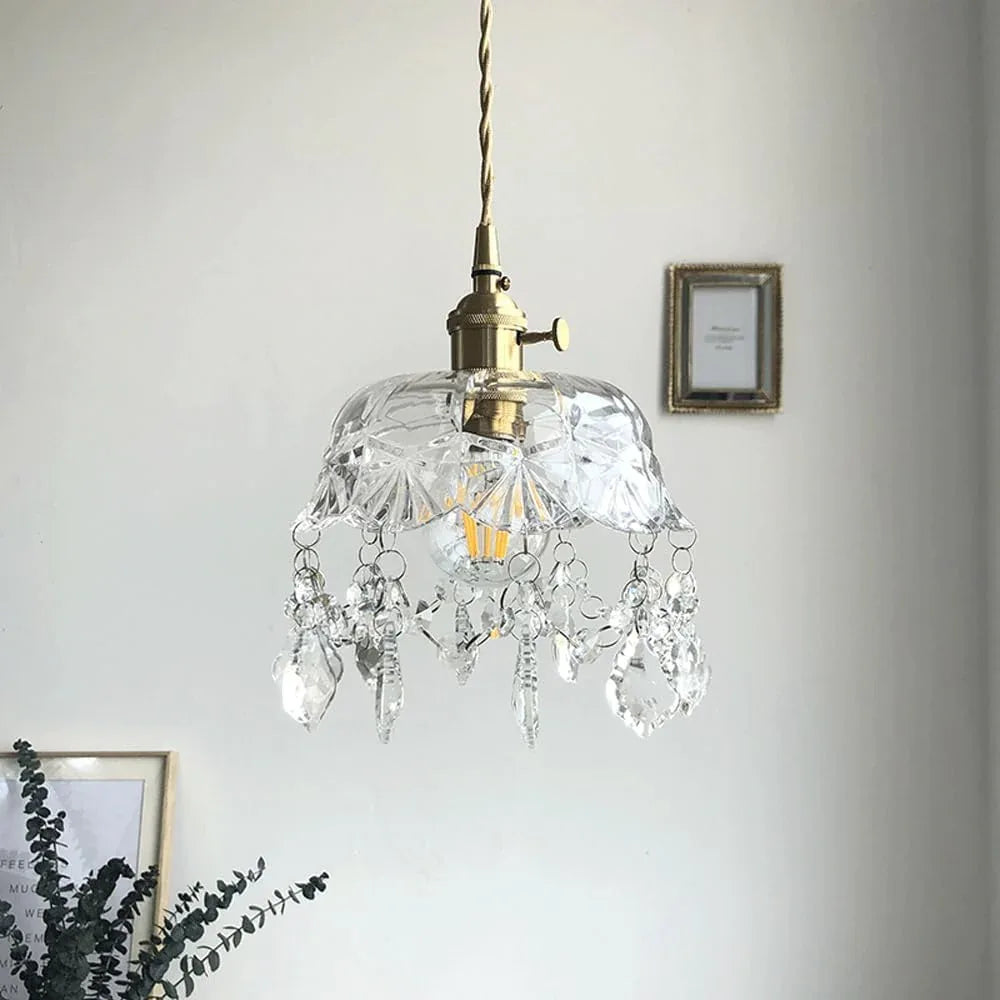 Audara-8-inch Crystal Chandeliers Can Be Installed in Various Spaces Such As Bedrooms, Hotels, and Kitchen Islands. Small Chandelier for Living Room in Minimalist European Style.