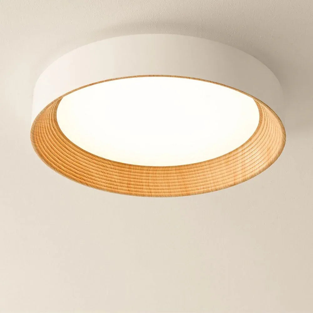 Audara-Modern Eye Care Ceiling Light Log Wind Led Bedroom Study Ceiling Lampled Round Simple Household Room Balcony Ceiling Fixtures Embedded Three Color Variable Light Lighting Fixture (48W)