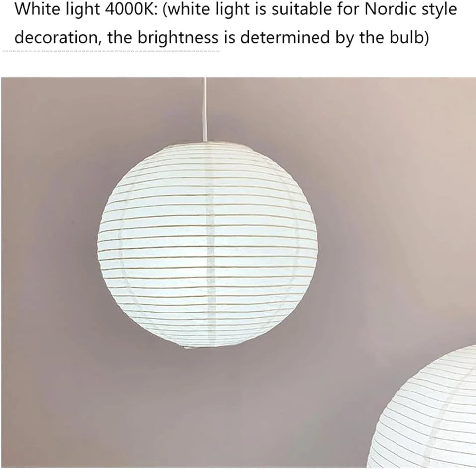 Audara-Sphere White Pendant Light Handmade Cotton Paper Hanging Lamp E26 Lampholder Diameter 11.8in Chandeliers Living Room Bedroom Bedside Mall Flower Shop Coffee Shop Tea House Dining Room Lighting