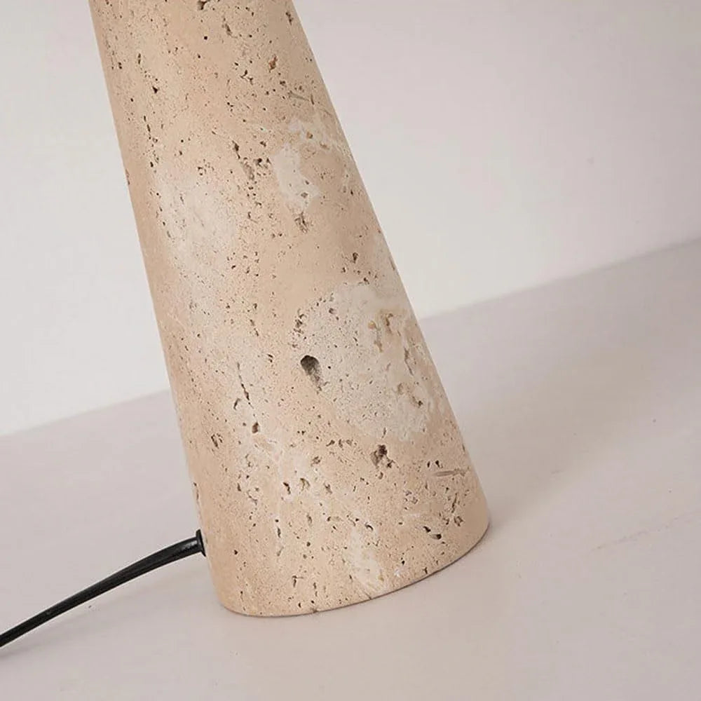 Audara-White Fabric Travertine Desk Light Chinese Vintage Living Room Couch Side Desk Lamp Study Bedroom Bedside Table Lamp Dormitory Office Lighting Fixture