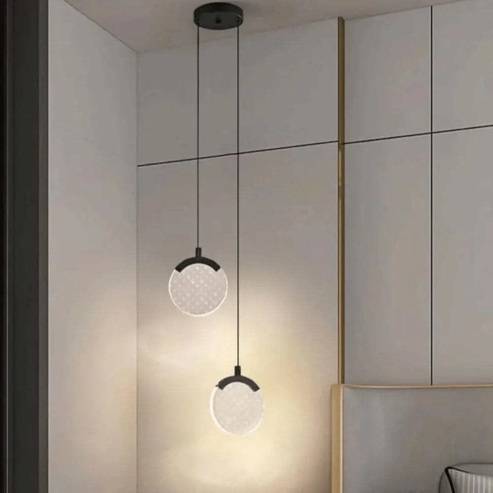 Audara-6-inch Diameter Minimalist Crystal Pendant Light, Bohemian Style, Suitable For Decorative Pendant Lights In Bedrooms, Bedside Tables, Hallways, Balconies, Living Rooms, Hotel Entryways, And Caf