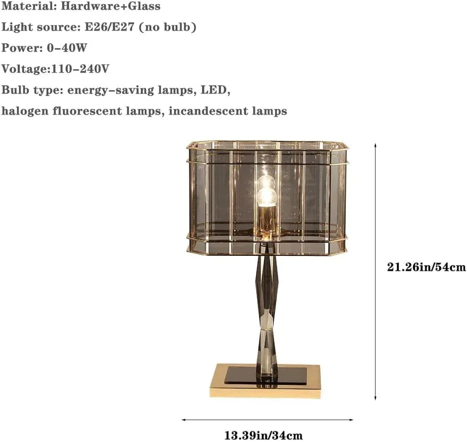 Audara-Living Room Bedroom Bedside Desk Lamp Light Luxury Hotel Cafe B&B Desk Light Scandinavian Fashion Crystal Glass Table Lamp Villa Mall Front Desk Farmhouse Lighting Fixture