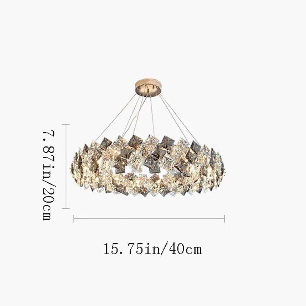 Audara-16-inch Crystal Chandeliers Suitable for Various Spaces Such As Bedrooms, Hotels, and Kitchen Islands Semi-Flush Mount Small Chandeliers for Living Rooms