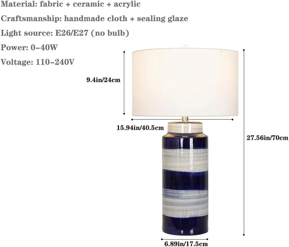 Audara-Scandinavian Fabric Ceramic Desk Light Luxury Living Room Office Desk Lamp Study Room Bedroom Tea House Table Lamp Restaurant B&B Hotel Front Desk Decoration Lighting Fixture