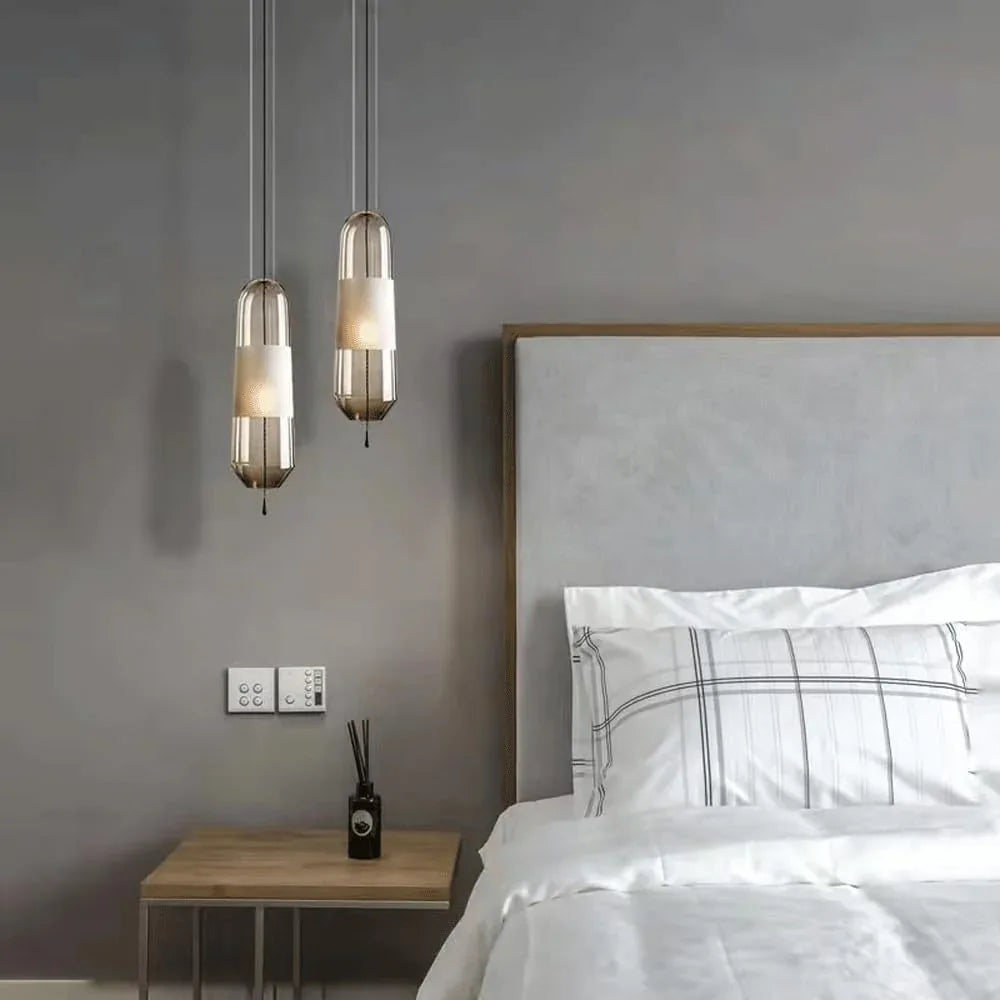 Audara-5-inch Minimalist French-Style Crystal Pendant Light, Suitable for Multiple Scenarios Including Bedroom, Bedside, Hotel, Entryway, and Kitchen Island. Modern Bohemian Style.