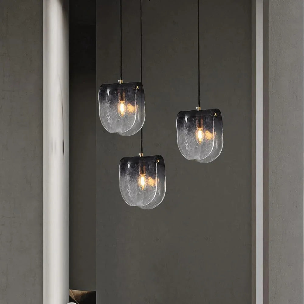 Audara-7-inch Crystal Pendant Light, Bohemian Style, Smoky Gray Gradient Light Fixture, Suitable for Various Spaces Such As Bedrooms, Hotels, Studies, Living Rooms, Kitchen Islands, and Entryways