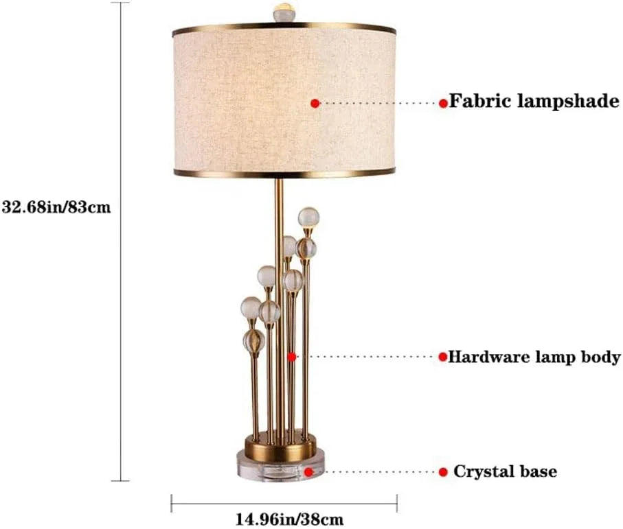 Audara-Scandinavian Luxury Living Room Bedroom Desk Light Creative Fabric Crystal Desk Lamp Club Mall Coffee Shop Villa Dining Room Lighting Fixture Study Office Apartment Decoration Table Lamp