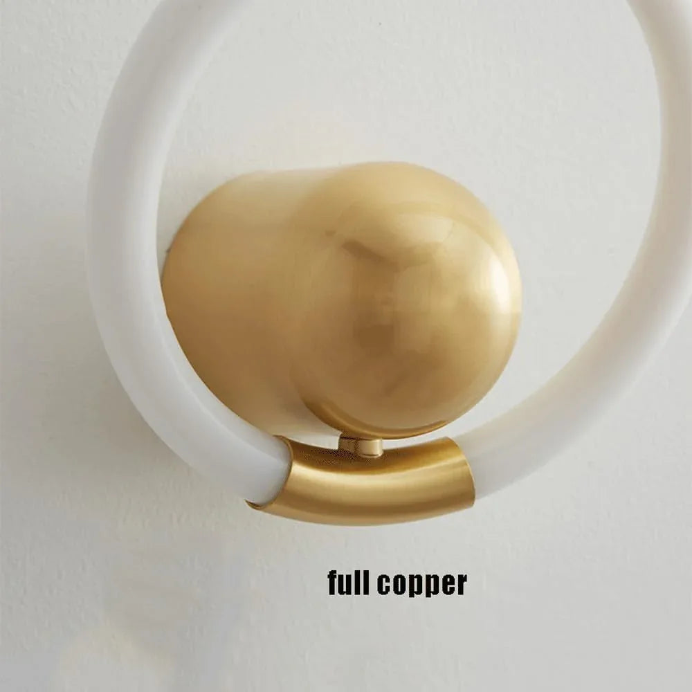 Audara-Creative Geometric Brass Wall Lamp Omni-Directional 360° Acrylic Wall Lights Living Room Bedroom Aisle Sconces Scandinavian Simple Art Mounted Lighting Fixture