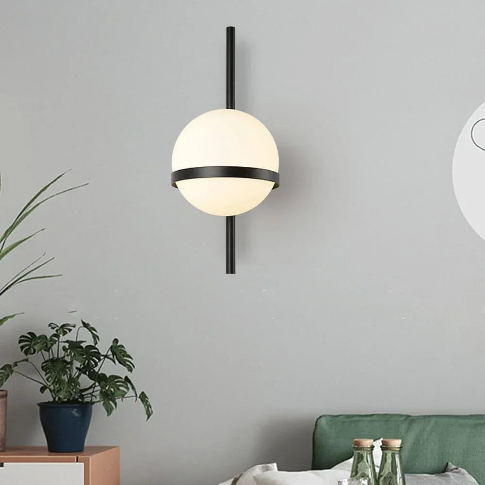 Audara-Scandinavian Simple Glass Wall Lamp Postmodern Living Room Bedroom Bedside Wall Lights Fashion Moon Creative Sconces Corridor Aisle Coffee Shop LED Mounted Lighting Fixture