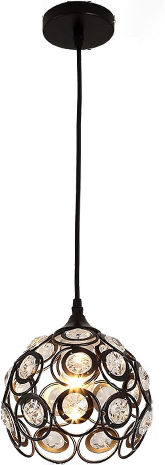 Audara-Crystal Pendant Light, 8-inch, Bohemian Style, Minimalist Design, Multi-Style Lighting Fixture Suitable for Living Rooms, Cafes, Dining Rooms, Kitchen Islands, and Entryways.